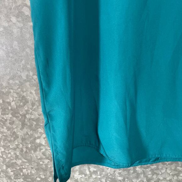 Boundary Waters Women's Turquoise Boxy Boat Neck Top - Size 14 - Contrast Fabric - Picture 4 of 8